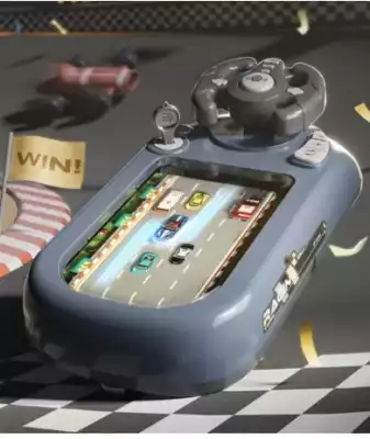 Игровой руль с гоночной трассой Racing Car H15, серый